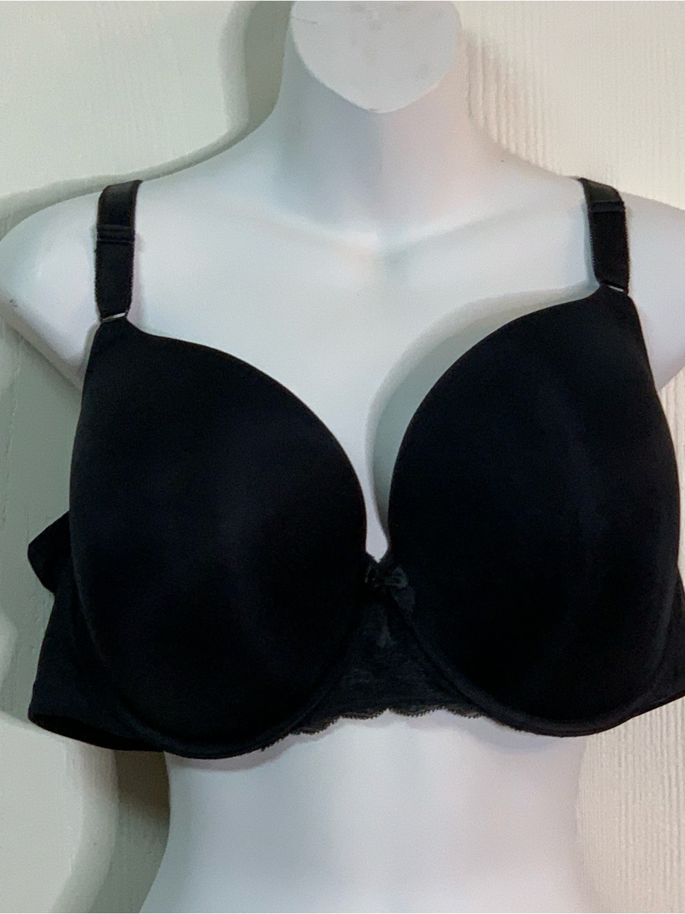 Torrid Curve 360 Back Smoothing Push Up T-Shirt Bra 40DDD Underwire Black Satin